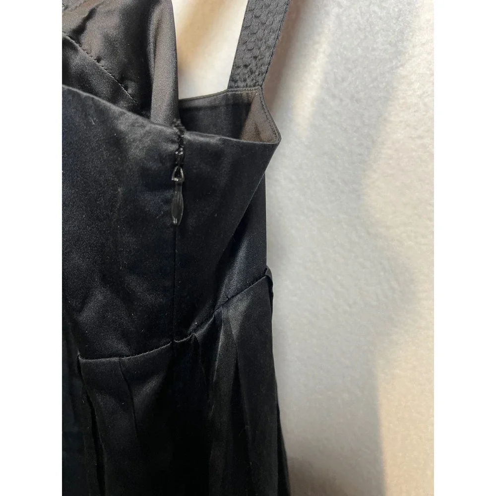 Club Monaco Black‎ Silk Blend Satin Mini Dress Pockets Size 10 Cocktail Y2K